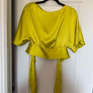 Zara Satin Blouse in Vibrant Yellow